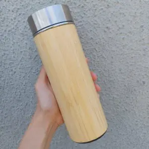 TUMBLER TERMOS STAINLESS 500 ML MOTIF KAYU COKLAT MUDA