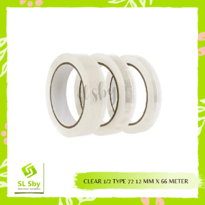SELOTIP TRANSPARAN STATIONARY TAPE 1/2" X 66 M - IDEAL UNTUK KEPERLUAN KANTOR DAN RUMAH