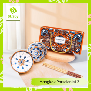 MANGKOK PORSELEN ISI 2 - SET MANGKOK KERAMIK ELEGAN