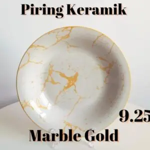 PIRING MAKAN KERAMIK MOTIF MARBLE DIAMETER 9.25 INCH