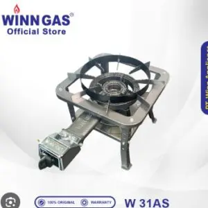 KOMPOR GAS RANGKA SINGLE TUNGKU WINN GAS W31AS DENGAN KENOP PUTAR HITAM, EFISIEN DAN MODERN