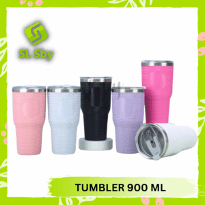 GELAS TUMBLER STAINLESS MODEL STANLEY CUP COATING DIAMOND 900 ML DENGAN TUTUP TRANSPARAN 2 IN 1