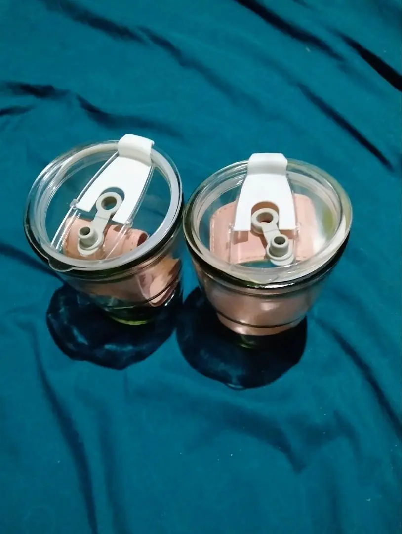 GELAS KACA BENING GORGOUS NON BOX DENGAN TUTUP PLASTIK photo review