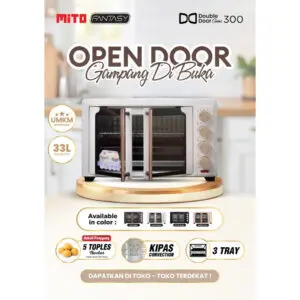 ELECTRIC OVEN MITO DOUBLE DOOR MO 300 - OVEN LISTRIK 33 LITER UNTUK MEMASAK MUDAH DAN CEPAT