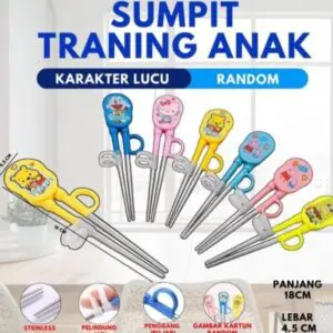 SUMPIT TRAINING ANAK STAINLESS 2 PEGANGAN JARI DENGAN DESAIN KARAKTER MENARIK