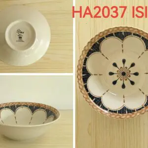 MANGKOK PORSELEN HA UKURAN 18 CM DENGAN MOTIF BATIK DAN PUTIH POLOS