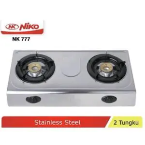 kompor gas stainless steel 2 tungku nirk 777 – efisien dan tahan lama untuk memasak