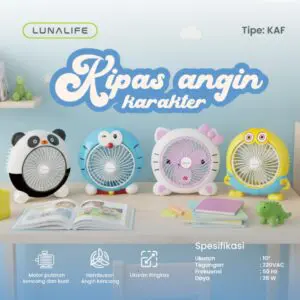 KIPAS ANGIN MEJA KARAKTER LUNALIFE 10 INCHI