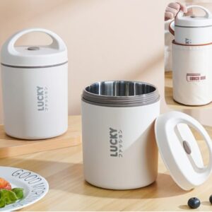 RANTANG LUNCH BOX STAINLESS STEEL 900 ML DENGAN TAS DAN TANGAN TENTENG LUCKY HF 5328