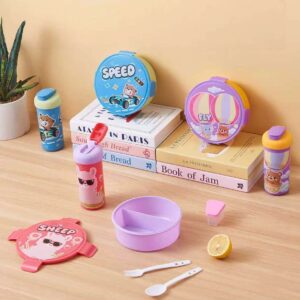 LUNCH BOX SET BULAT FLY SPEED SHEEP 560ML 2 SEKAT 4 KLIP + BOTOL 320ML