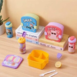 KOTAK MAKAN PLASTIK FLY SPEED SHEEP 1 SUSUN 3 SEKAT 2 KLIP 1200ML BOTOL 320ML
